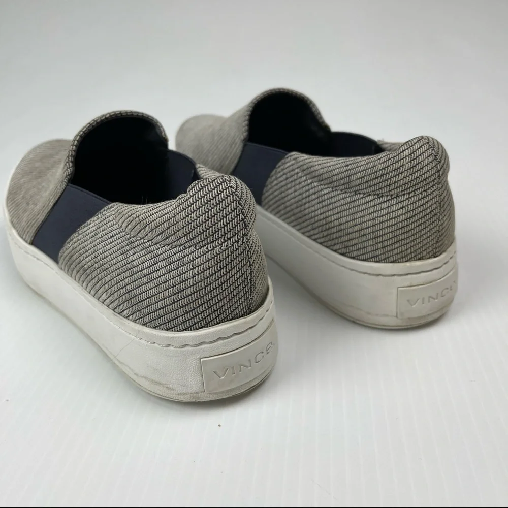 Vince Woven Slip On Platform Blair Navy Blue Sneakers